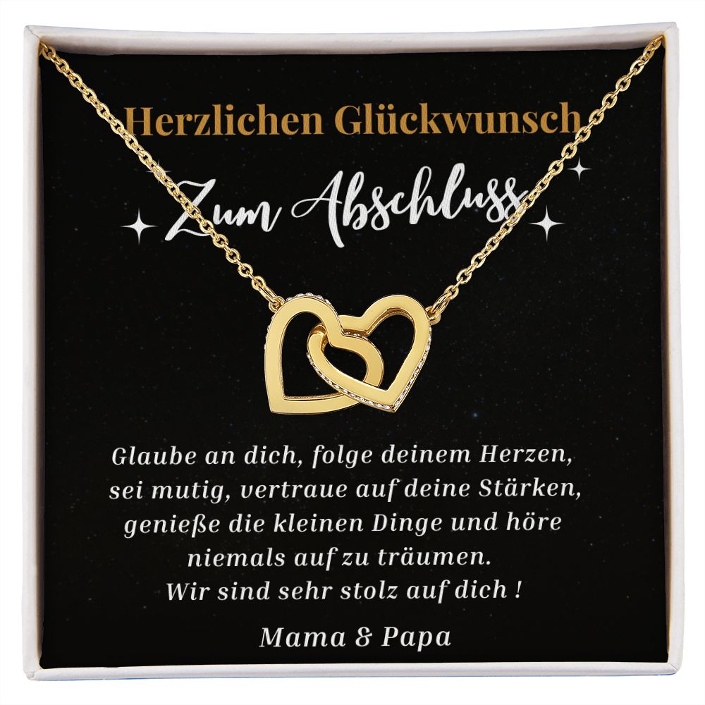 Herzlichen Glückwunsch Zum Abschluss - Interlocking Hearts Necklace