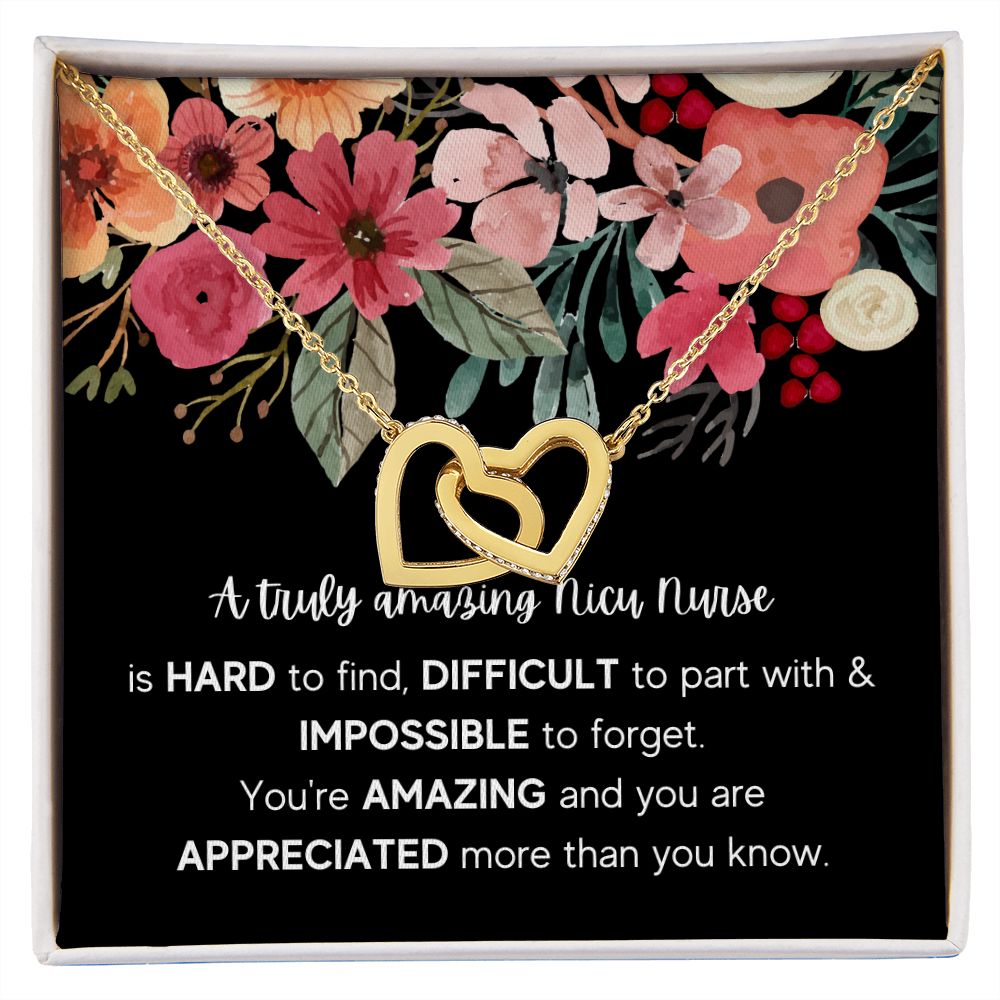 A Truly Amazing Nicu Nurse - Interlocking Hearts Necklace