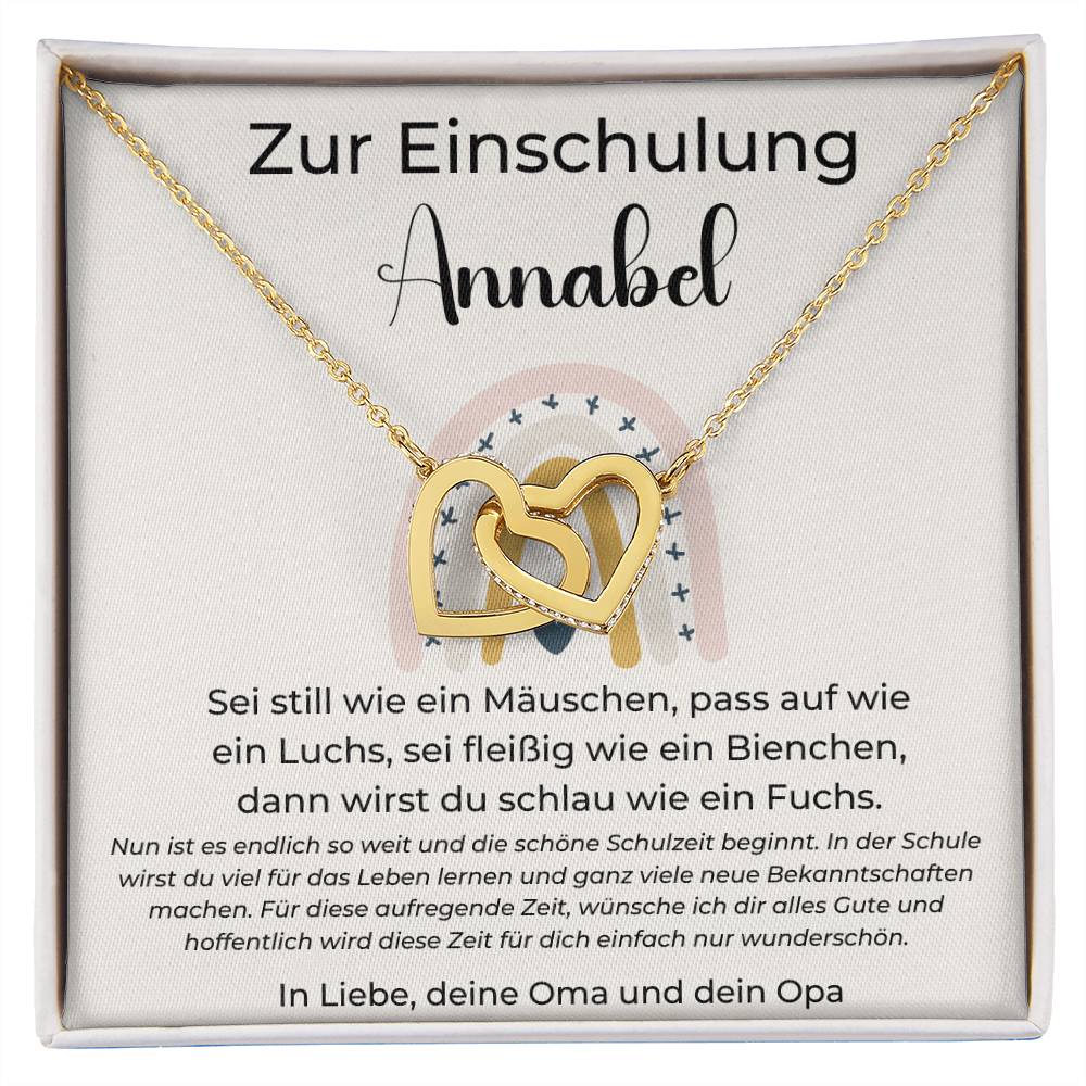 Zur Einschulung - Wünsche Ich Dir Alles Gute - Interlocking Hearts Necklace