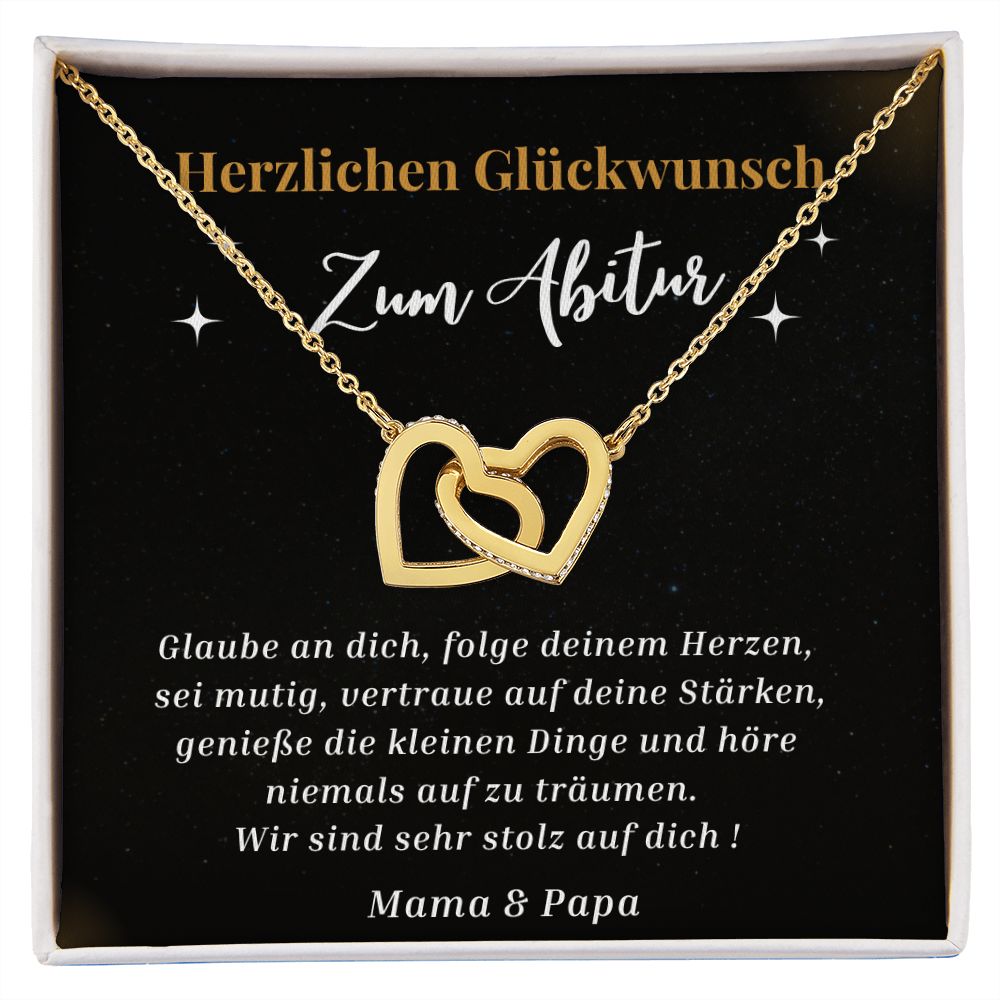 Herzlichen Glückwunsch - Glaube An Dich - Interlocking Hearts Necklace"