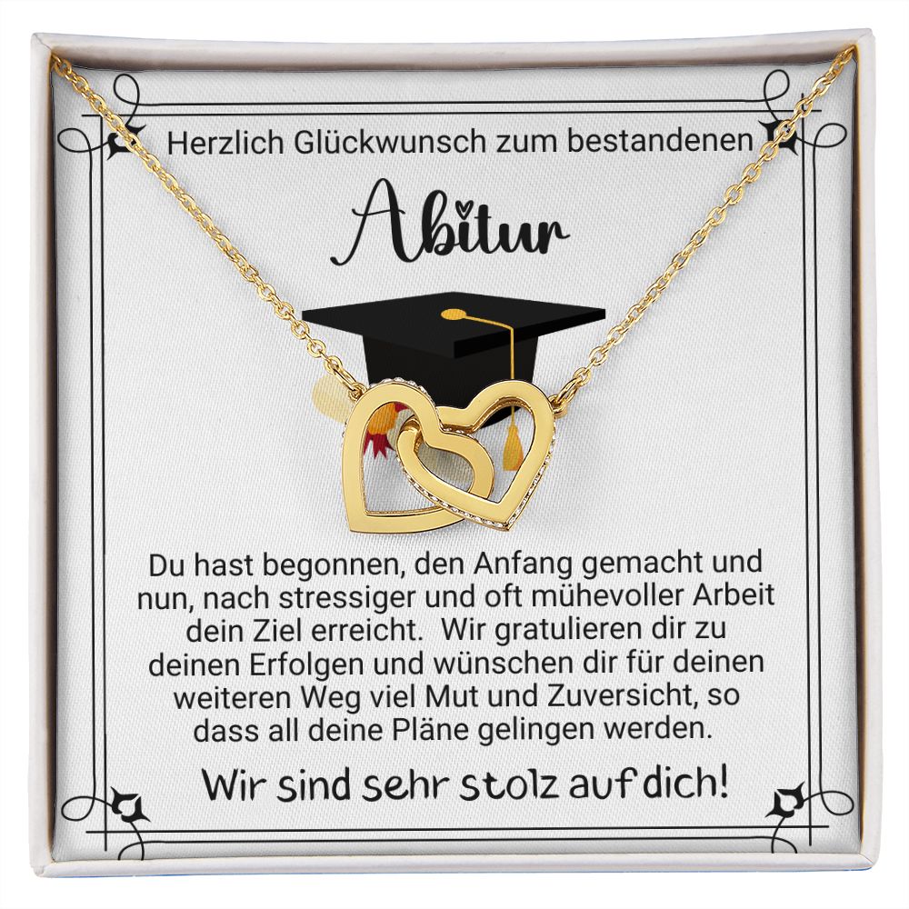 Herzlich Glückwunsch zum bestandenen Abitur - Interlocking Hearts Necklace