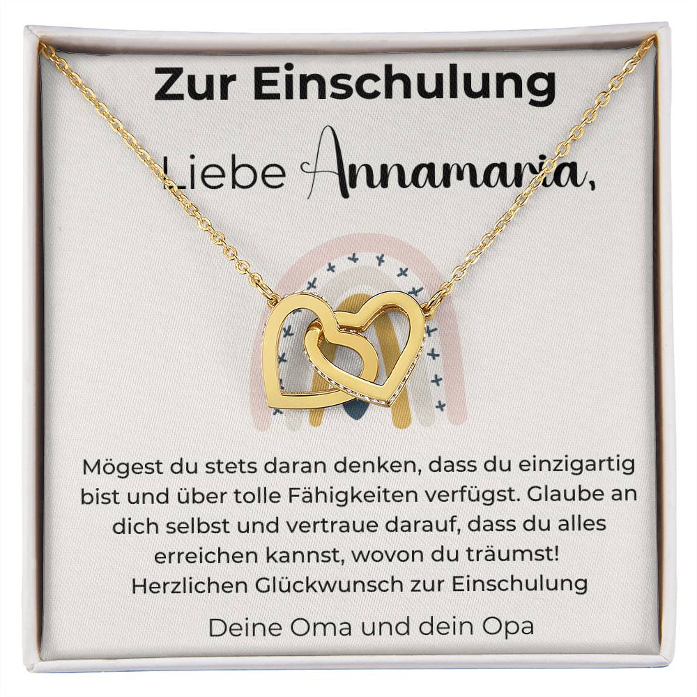 Zur Einschulung - Herzlichen Glückwunsch Zur Einschulung - Interlocking Hearts Necklace