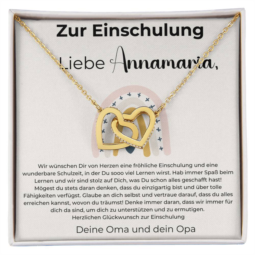 Zur Einschulung - Hab Immer Spaß Beim Lernen - Interlocking Hearts Necklace