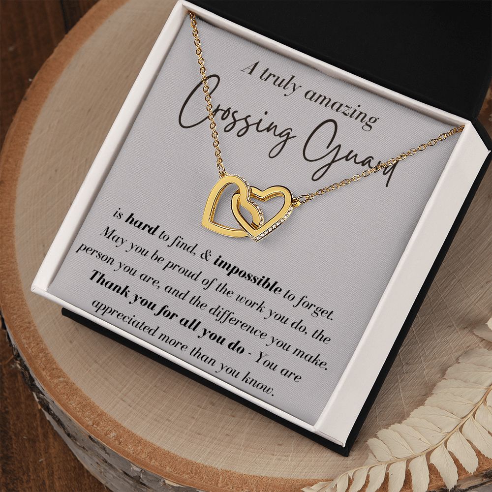 A Truly Amazing Crossing Guard - Interlocking Hearts Necklace
