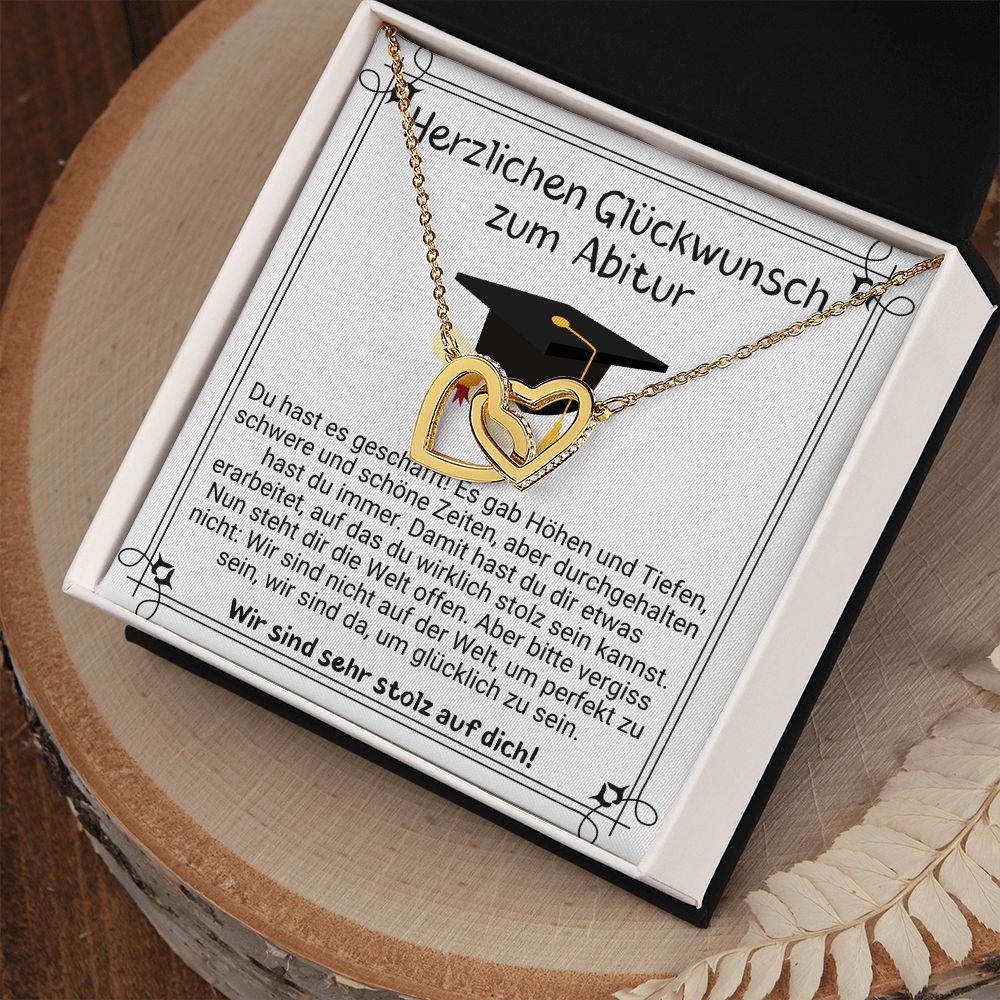 Herzlichen Glückwunsch zum Abitur - Interlocking Hearts Necklace