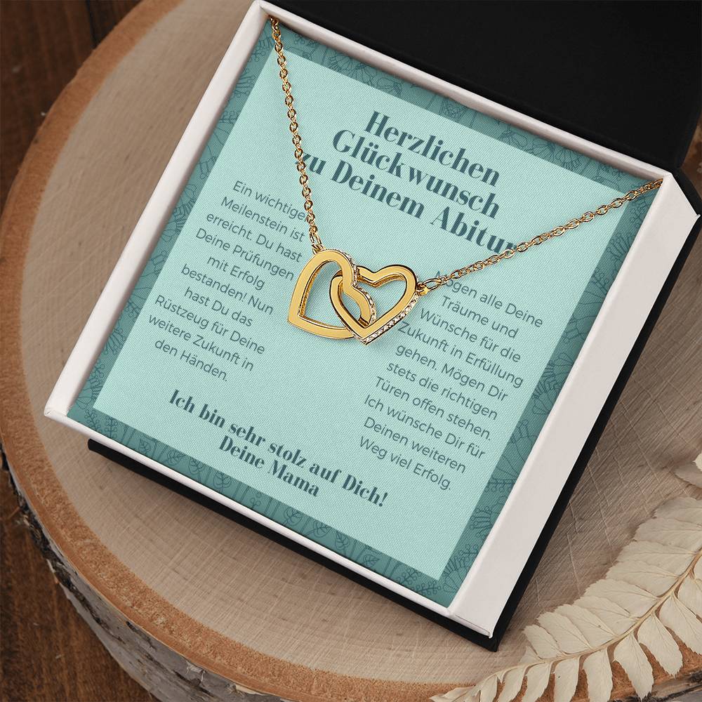 Herzlichen Glückwunsch zu Deinem Abitur - Interlocking Hearts Necklace