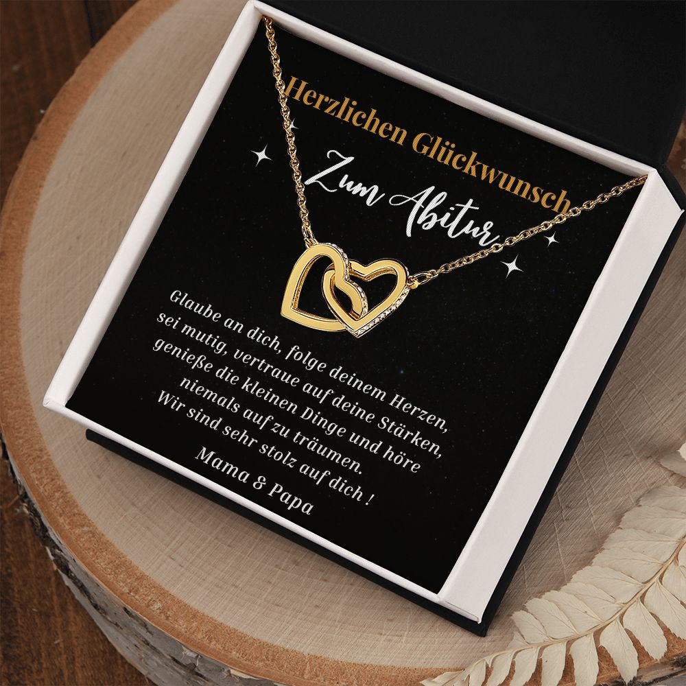 Herzlichen Glückwunsch Zum Abitur - Interlocking Hearts Necklace