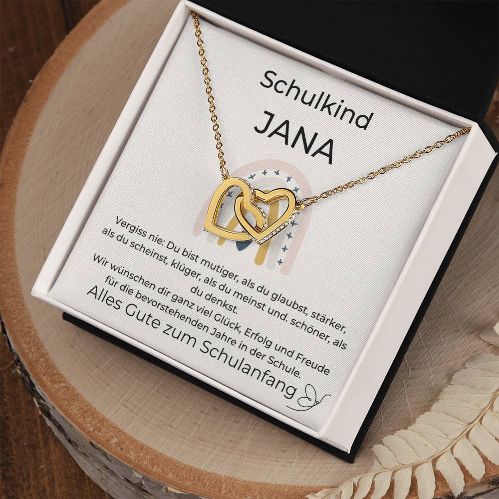 Schulkind - Wir Wünschen Dir Ganz Viel Glück - Interlocking Hearts Necklace