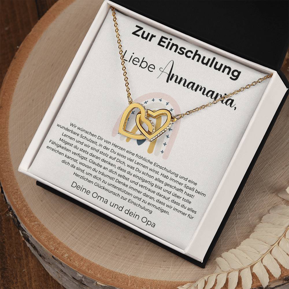 Zur Einschulung - Hab Immer Spaß Beim Lernen - Interlocking Hearts Necklace