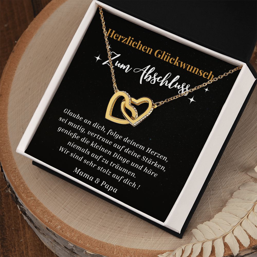 Herzlichen Glückwunsch Zum Abschluss - Interlocking Hearts Necklace