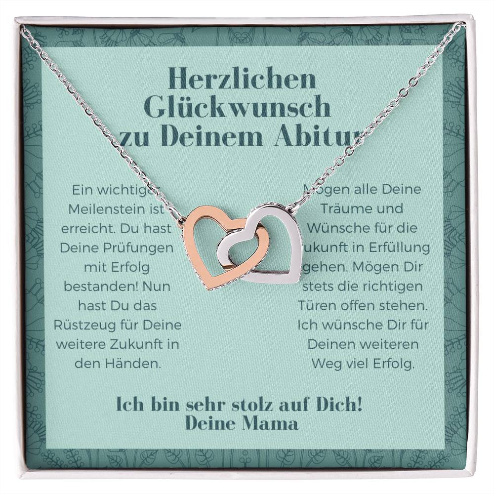 Herzlichen Glückwunsch zu Deinem Abitur - Interlocking Hearts Necklace