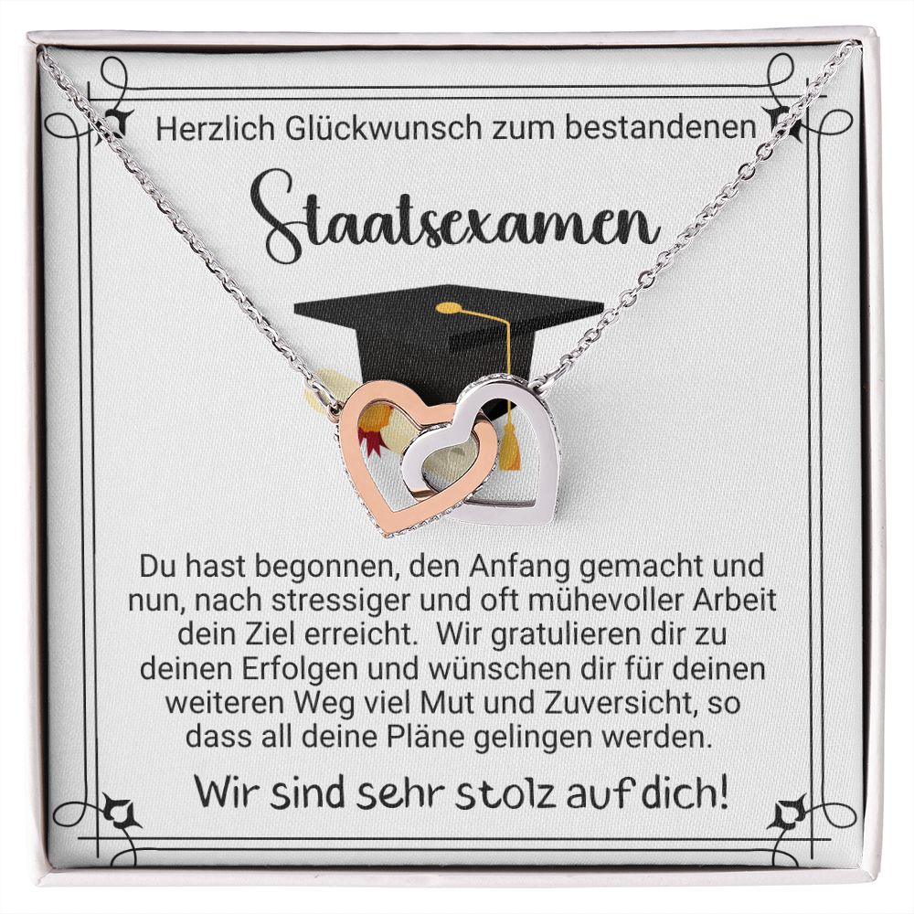 Herzlich Glückwunsch zum bestandenen Staatsexamen - Interlocking Hearts Necklace