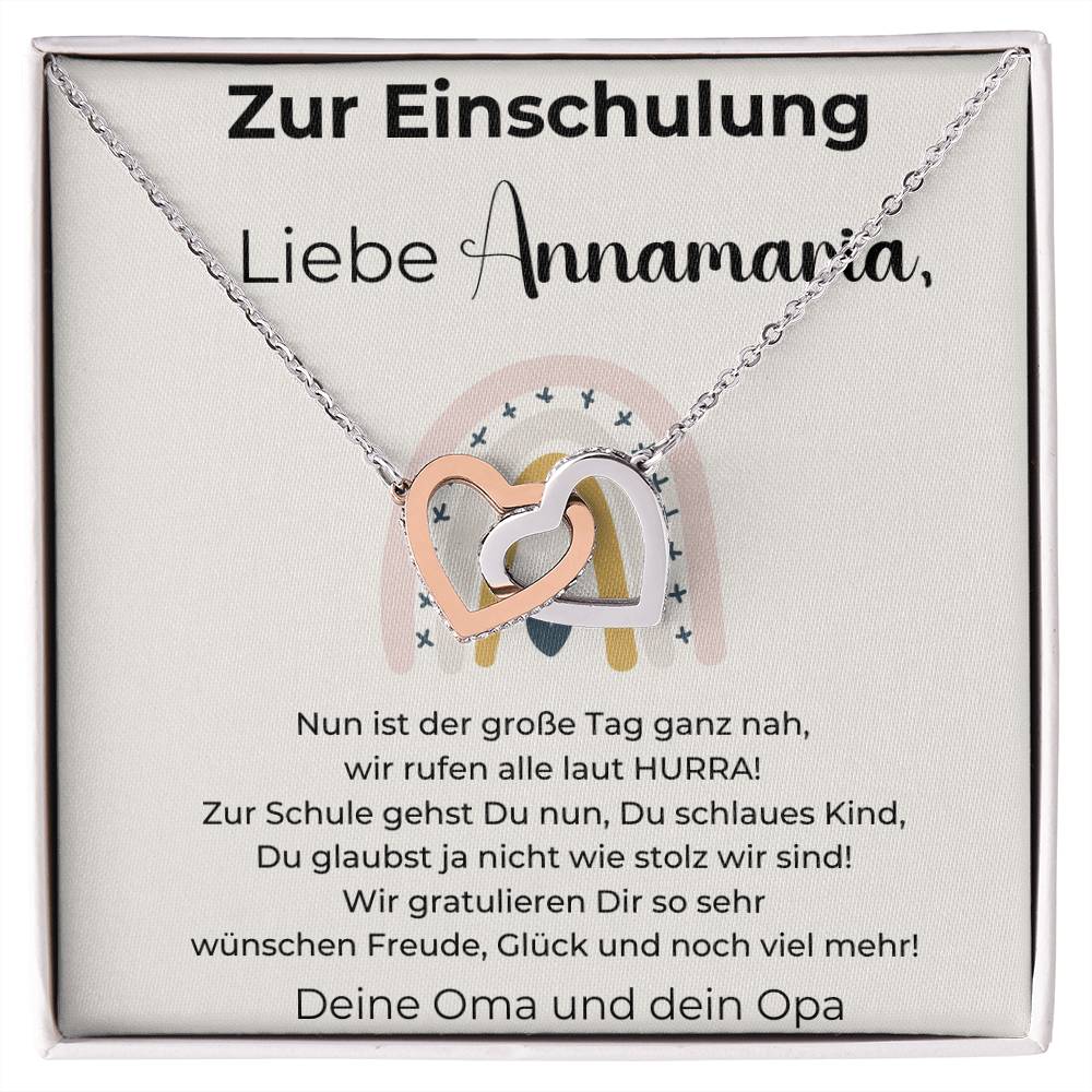 Zur Einschulung - Du Glaubst Ja Nicht Wie Stolz Wir Sind - Interlocking Hearts Necklace