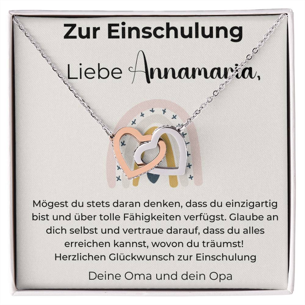 Zur Einschulung - Herzlichen Glückwunsch Zur Einschulung - Interlocking Hearts Necklace