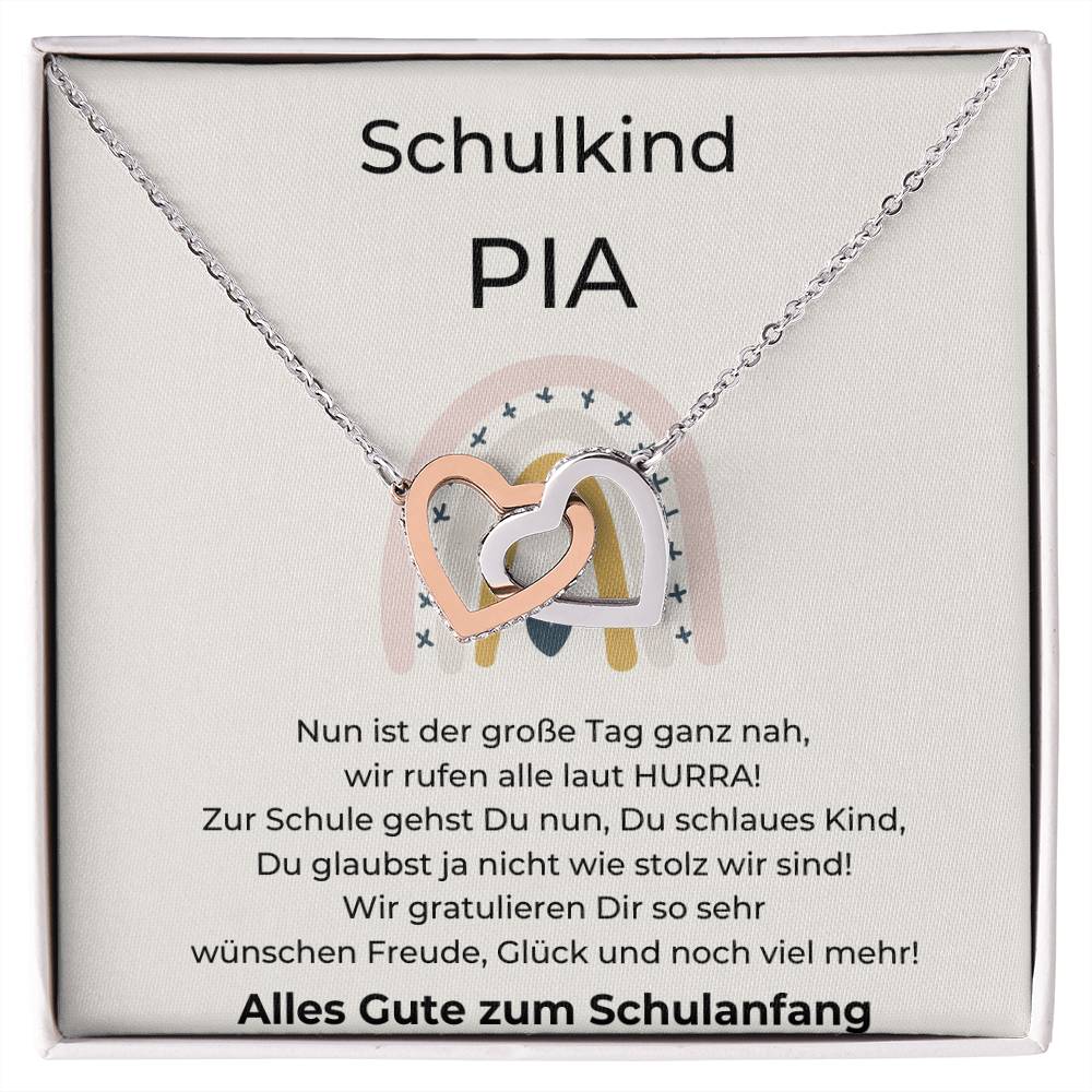 Schulkind - Wünschen Freude Glück Und Noch Viel Mehr - Interlocking Hearts Necklace