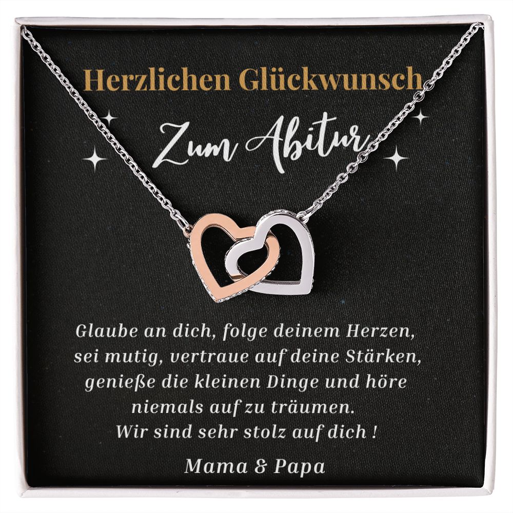 Herzlichen Glückwunsch Zum Abitur - Interlocking Hearts Necklace