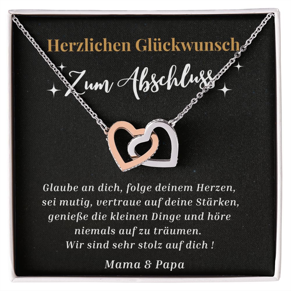 Herzlichen Glückwunsch Zum Abschluss - Interlocking Hearts Necklace