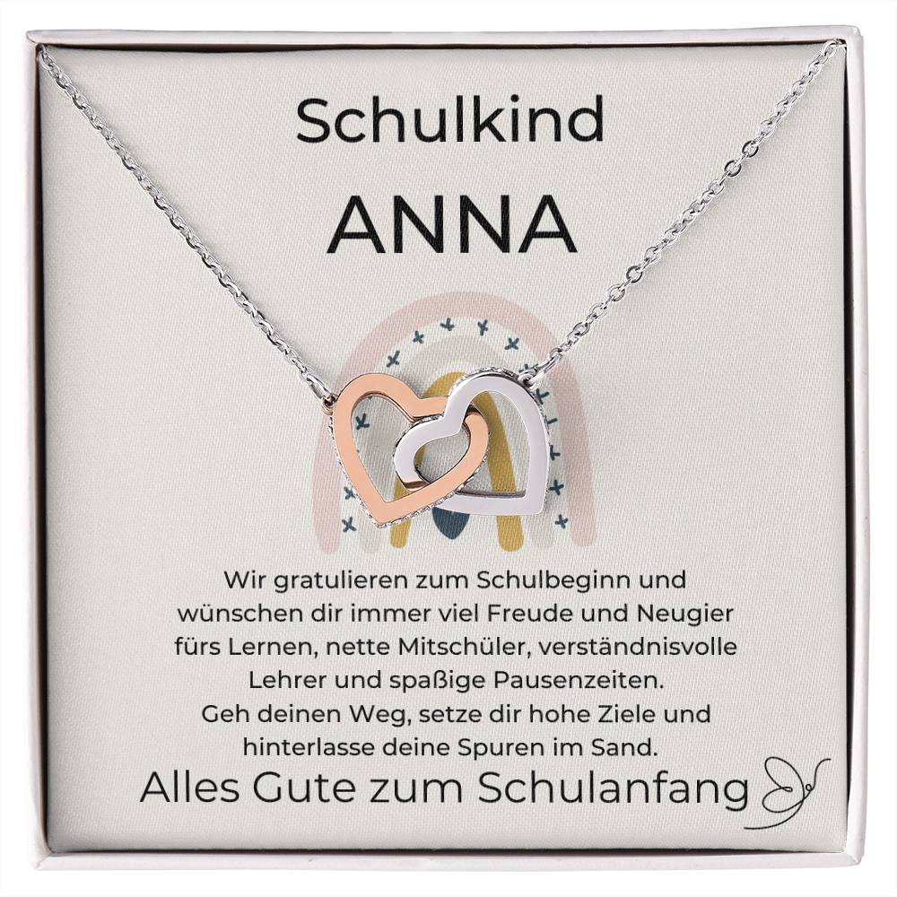Schulkind - Gratulieren Zum Schulbeginn - Interlocking Hearts Necklace