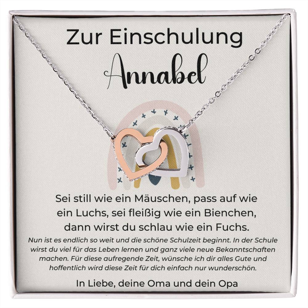 Zur Einschulung - Wünsche Ich Dir Alles Gute - Interlocking Hearts Necklace