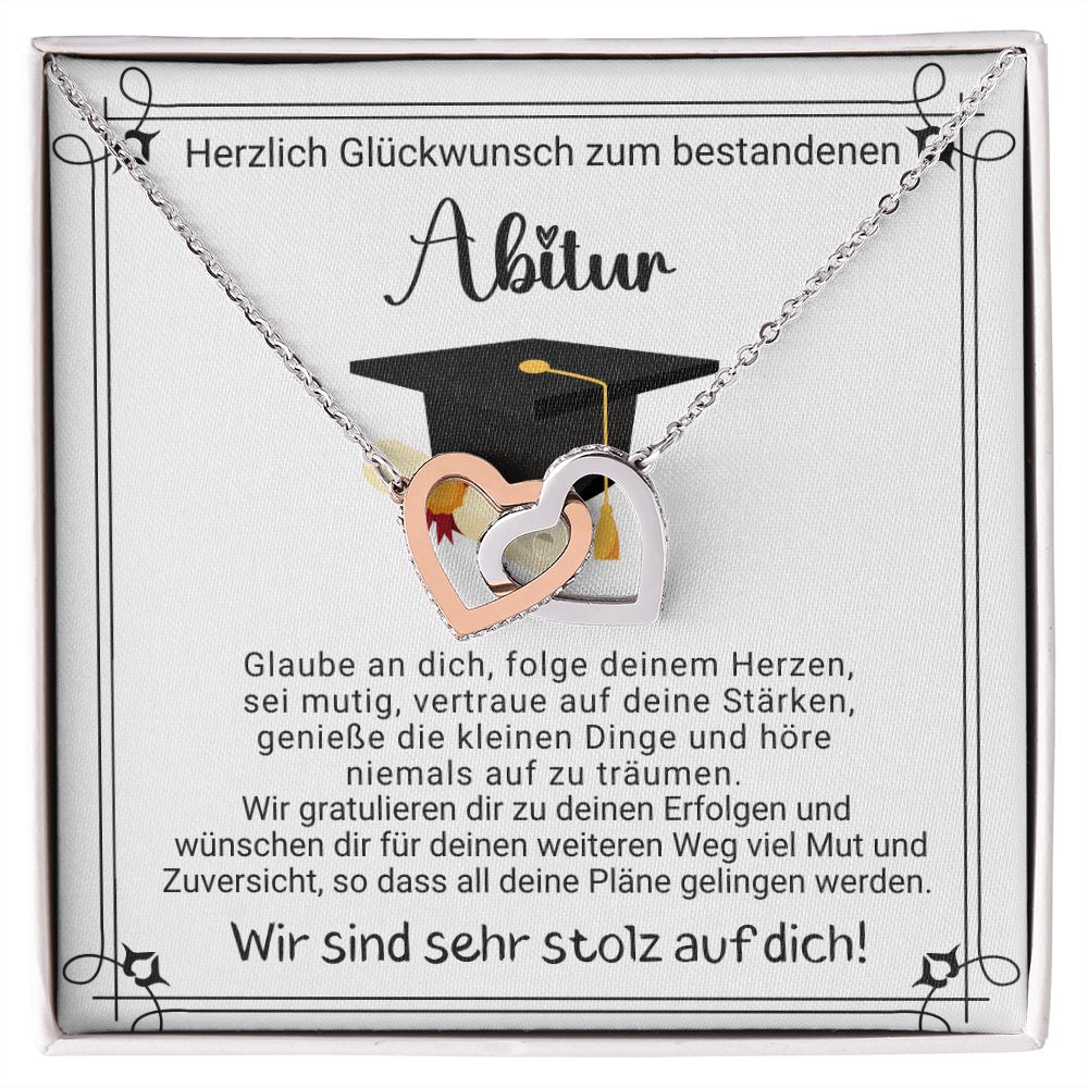 Herzlich Glückwunsch zum bestandenen Abitur - Interlocking Hearts Necklace