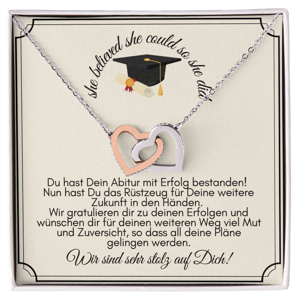 She Believed She Could So She Did - Interlocking Hearts Necklace
