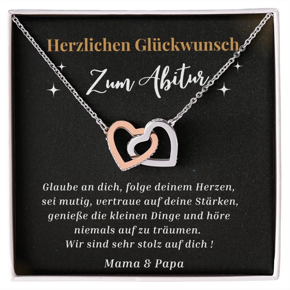 Herzlichen Glückwunsch - Glaube An Dich - Interlocking Hearts Necklace"