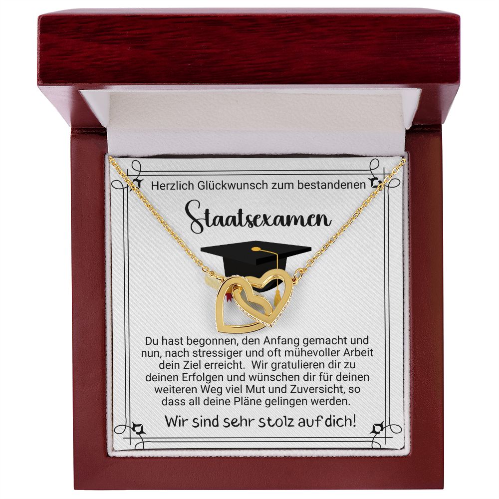 Herzlich Glückwunsch zum bestandenen Staatsexamen - Interlocking Hearts Necklace