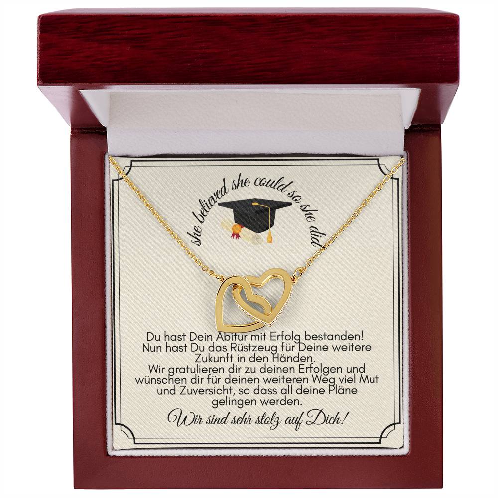 She Believed She Could So She Did - Interlocking Hearts Necklace