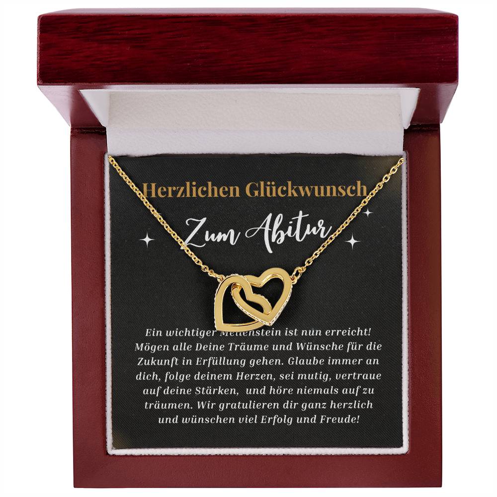 Glaube Immer An Dich Und Höre Niemals Auf Zu Träumen - Interlocking Hearts Necklace