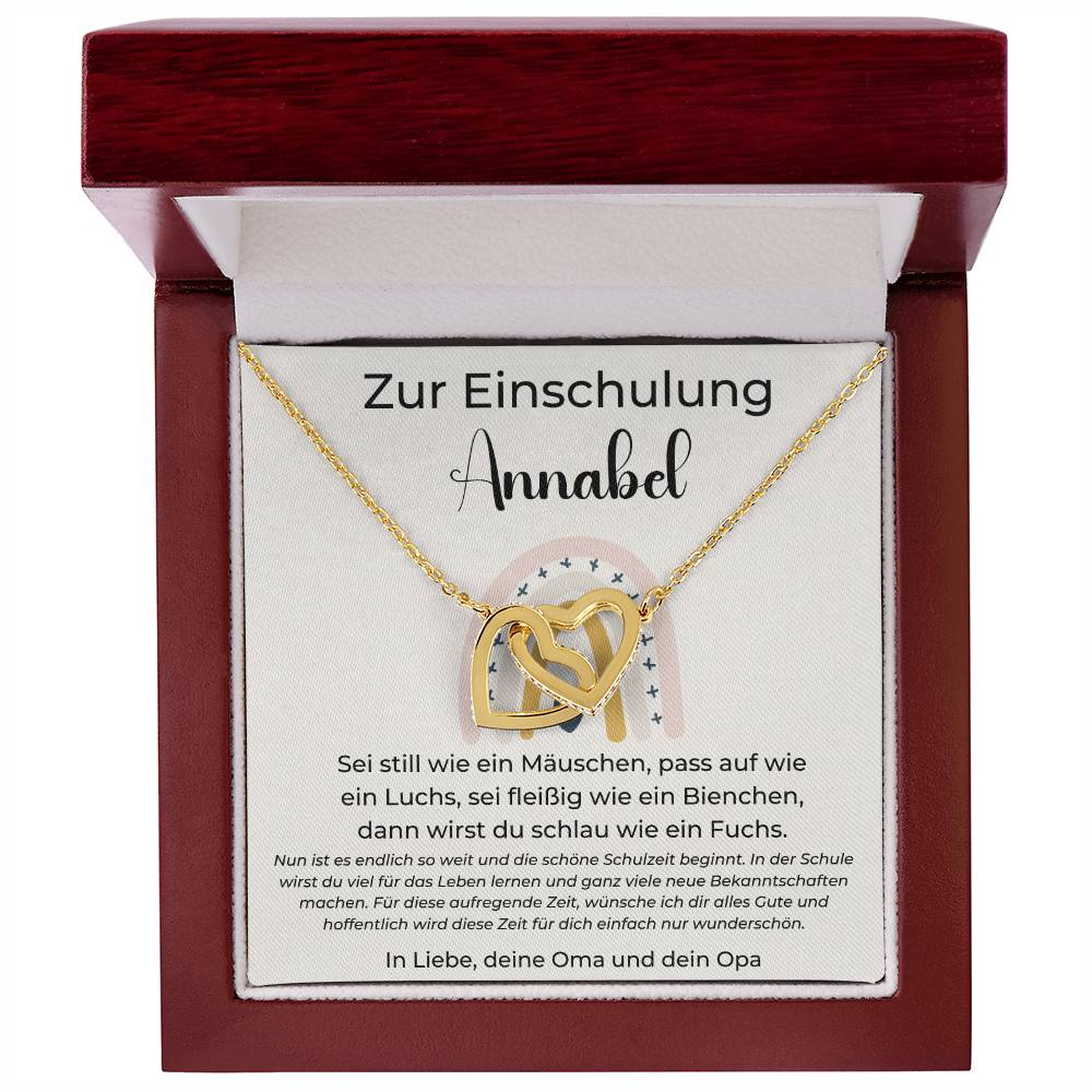 Zur Einschulung - Wünsche Ich Dir Alles Gute - Interlocking Hearts Necklace