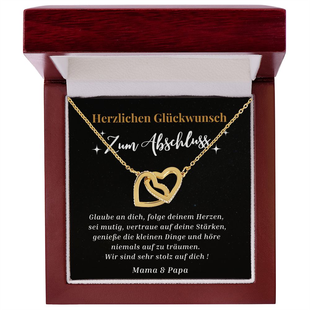 Herzlichen Glückwunsch Zum Abschluss - Interlocking Hearts Necklace