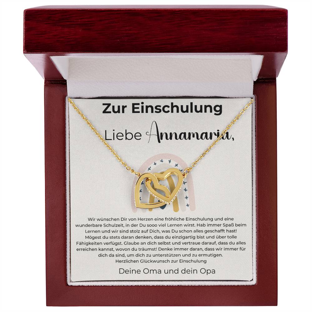 Zur Einschulung - Hab Immer Spaß Beim Lernen - Interlocking Hearts Necklace