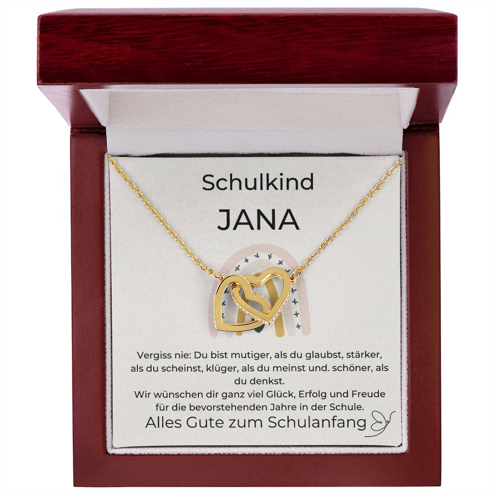 Schulkind - Wir Wünschen Dir Ganz Viel Glück - Interlocking Hearts Necklace