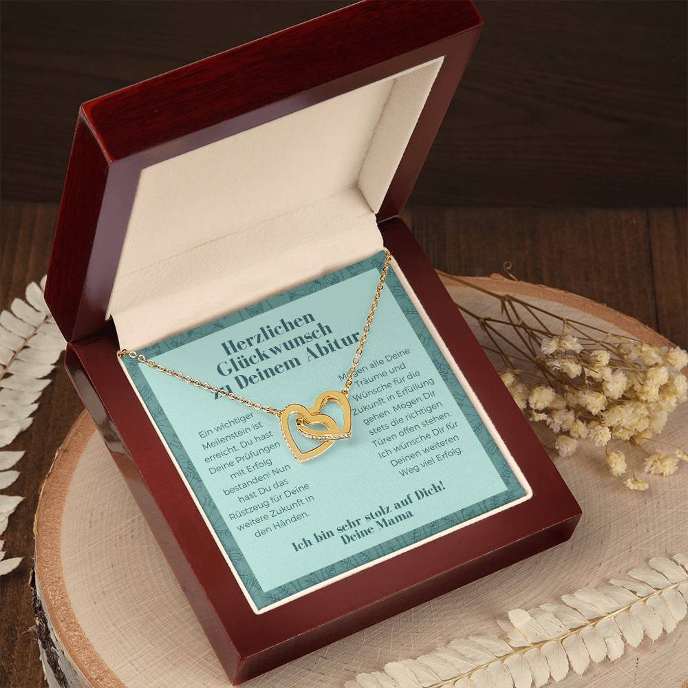 Herzlichen Glückwunsch zu Deinem Abitur - Interlocking Hearts Necklace