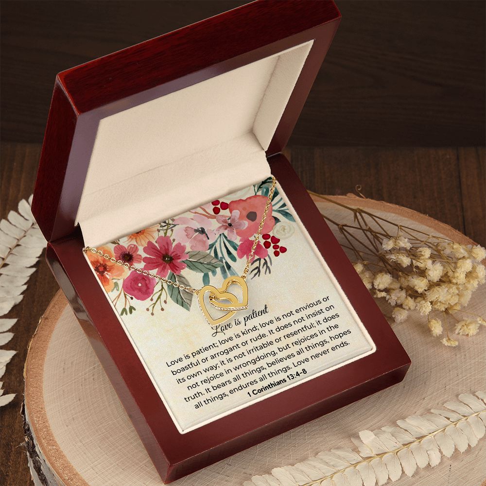 Love Is Patient - Interlocking Hearts Necklace