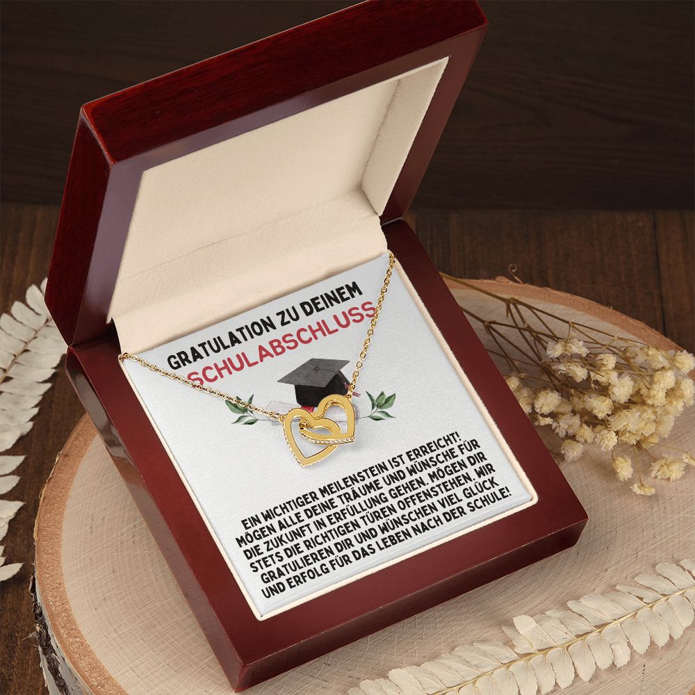 GRATULATION ZU DEINEM SCHULABSCHLUSS - Interlocking Hearts Necklace