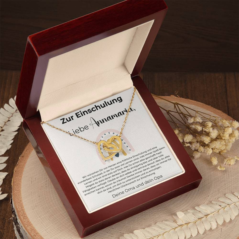 Zur Einschulung - Hab Immer Spaß Beim Lernen - Interlocking Hearts Necklace