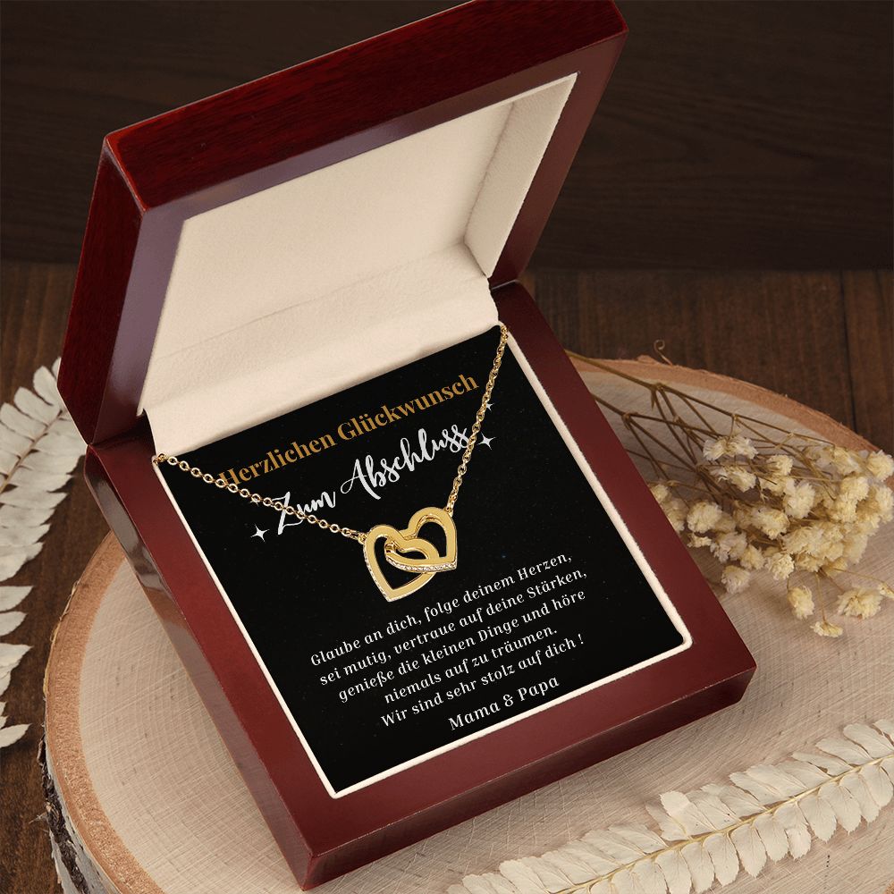 Herzlichen Glückwunsch Zum Abschluss - Interlocking Hearts Necklace
