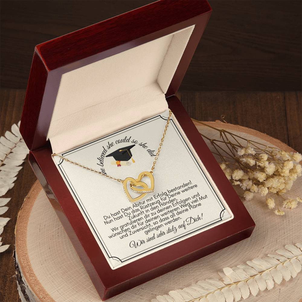She Believed She Could So She Did - Interlocking Hearts Necklace