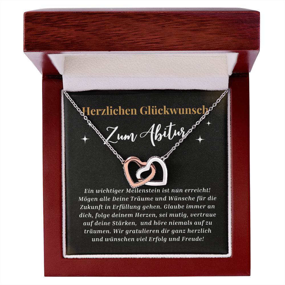 Glaube Immer An Dich Und Höre Niemals Auf Zu Träumen - Interlocking Hearts Necklace