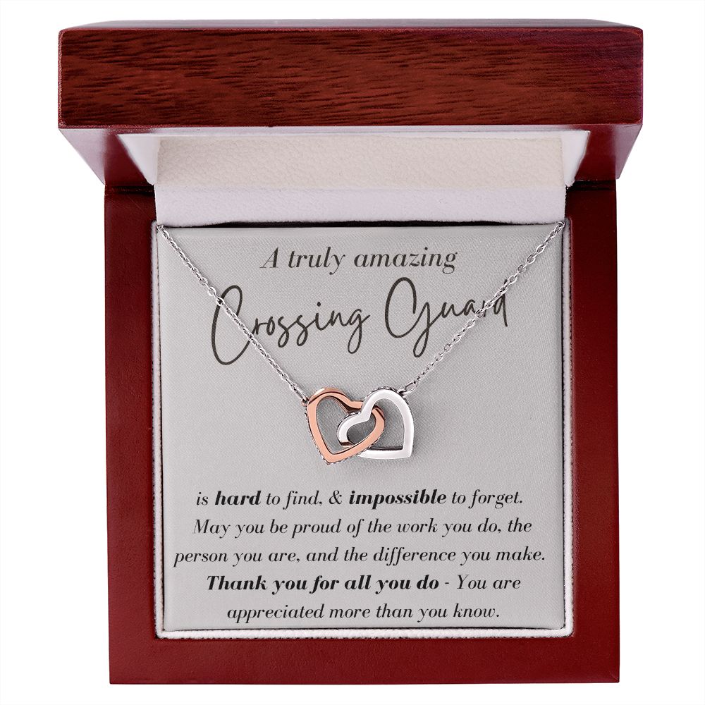 A Truly Amazing Crossing Guard - Interlocking Hearts Necklace