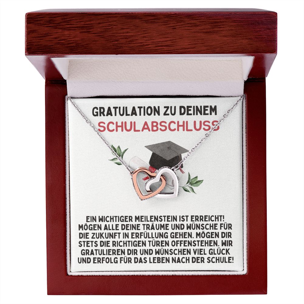 GRATULATION ZU DEINEM SCHULABSCHLUSS - Interlocking Hearts Necklace