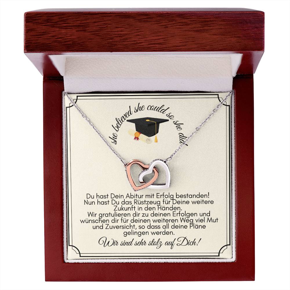 She Believed She Could So She Did - Interlocking Hearts Necklace