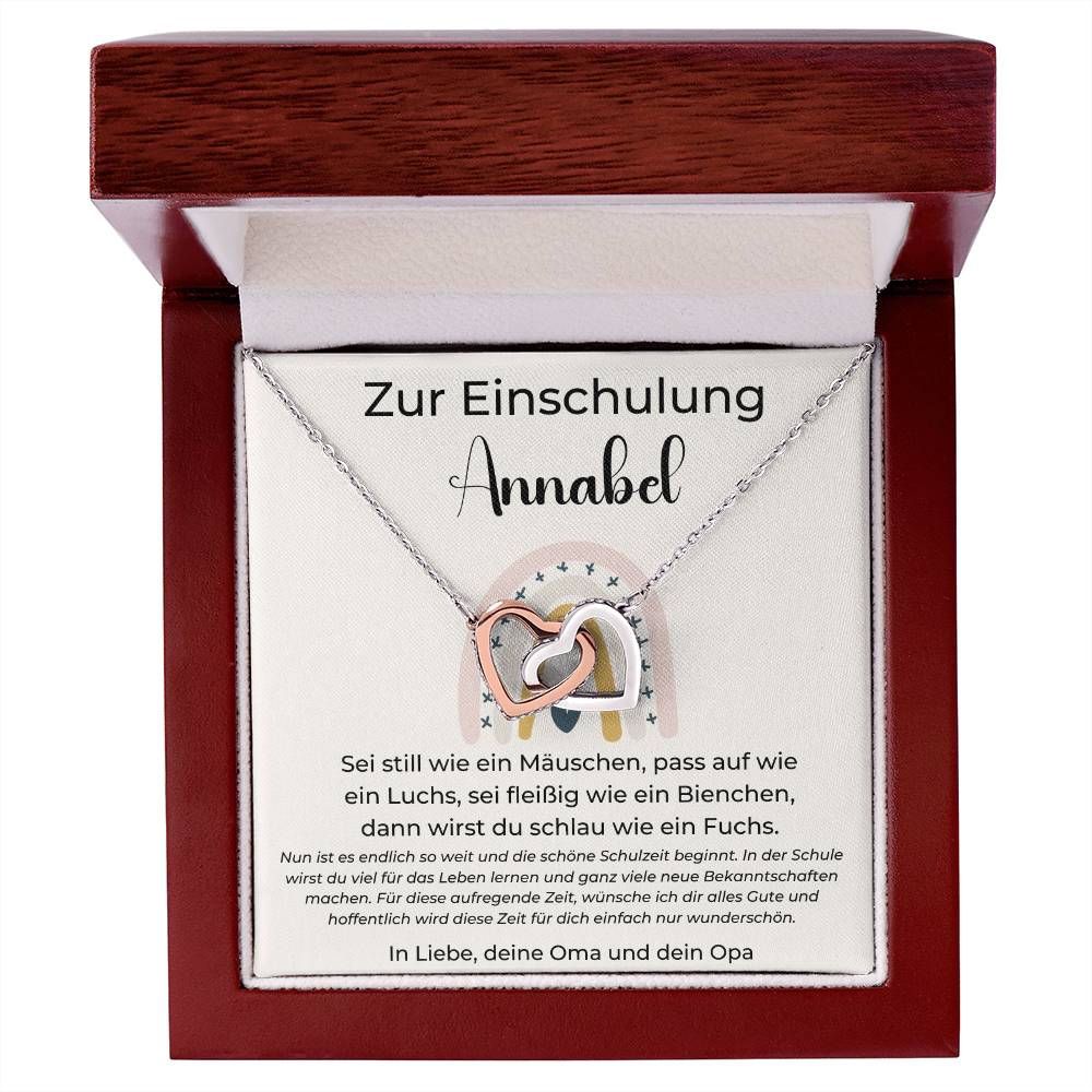 Zur Einschulung - Wünsche Ich Dir Alles Gute - Interlocking Hearts Necklace