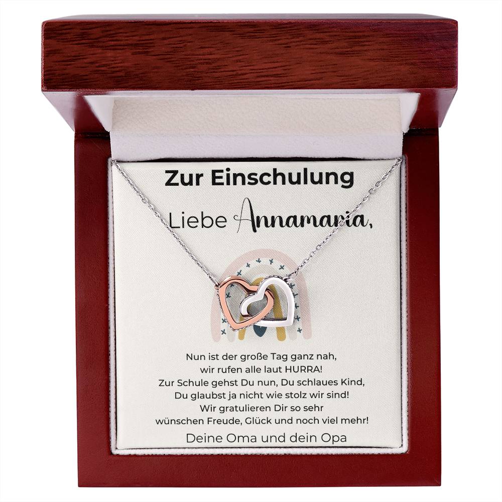 Zur Einschulung - Du Glaubst Ja Nicht Wie Stolz Wir Sind - Interlocking Hearts Necklace