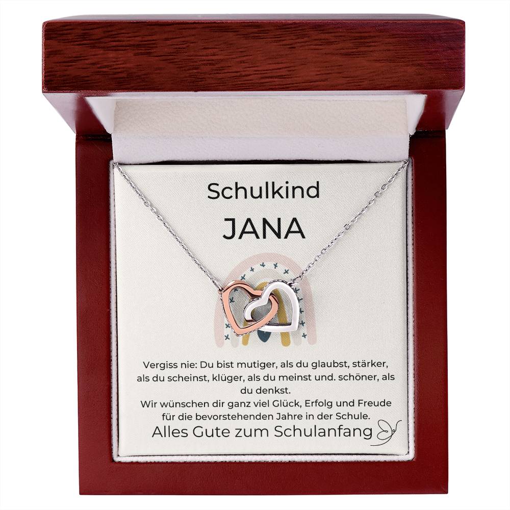 Schulkind - Wir Wünschen Dir Ganz Viel Glück - Interlocking Hearts Necklace