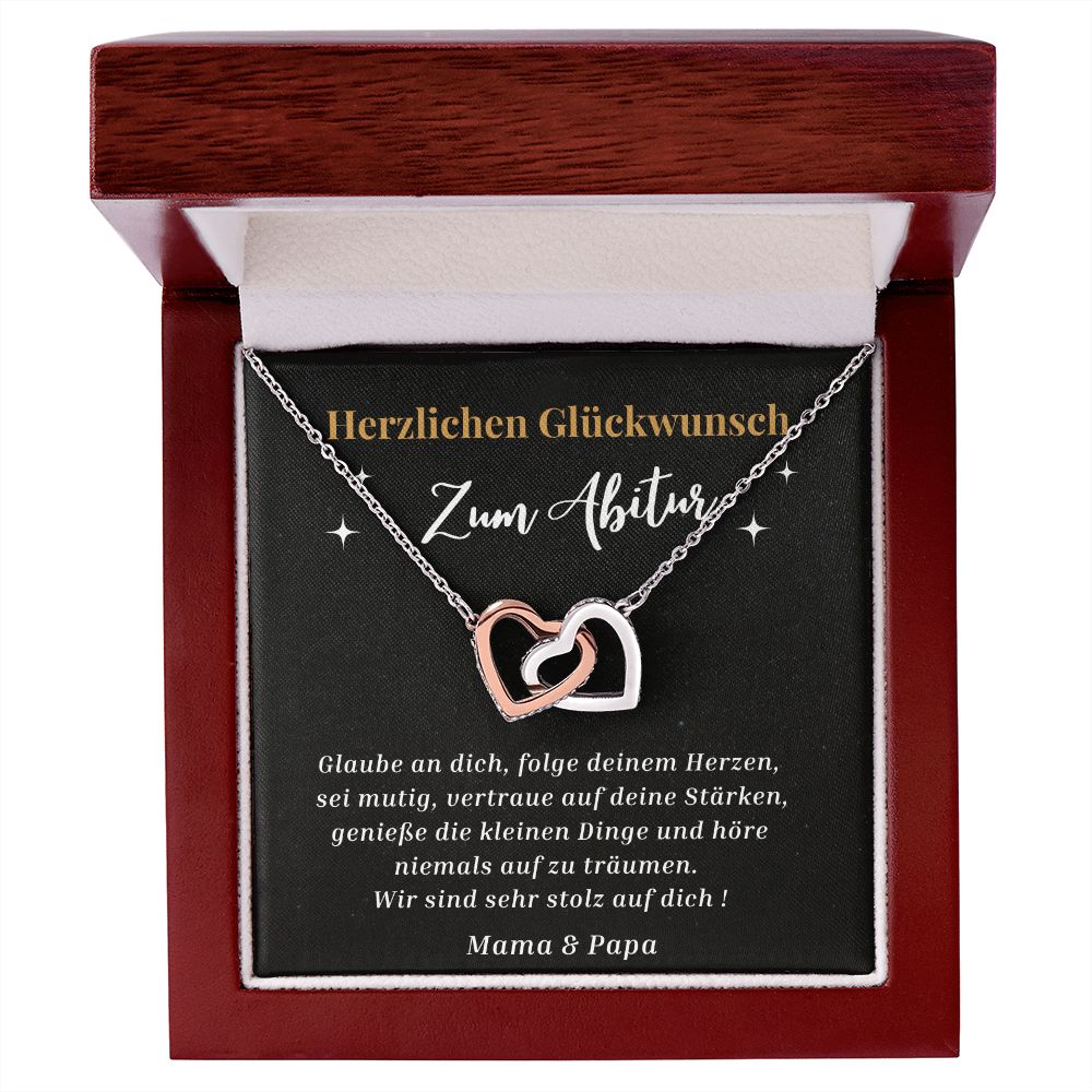 Herzlichen Glückwunsch Zum Abitur - Interlocking Hearts Necklace