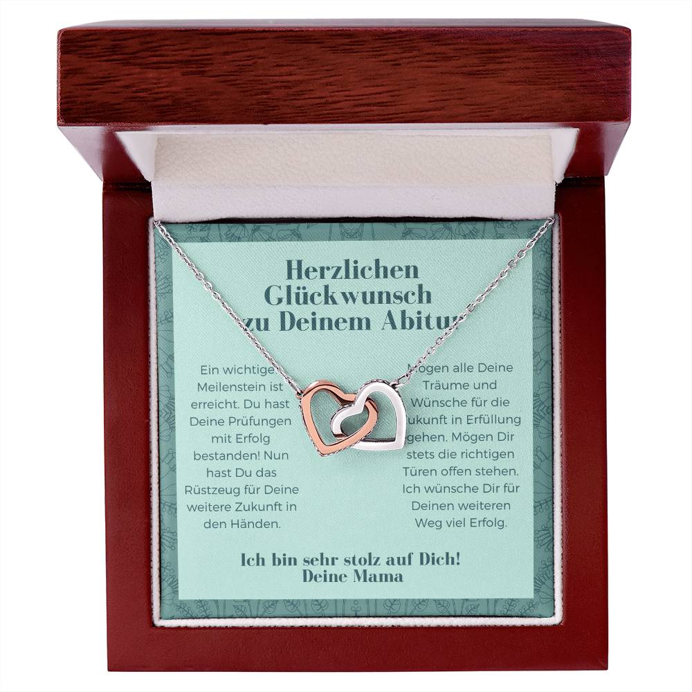 Herzlichen Glückwunsch zu Deinem Abitur - Interlocking Hearts Necklace