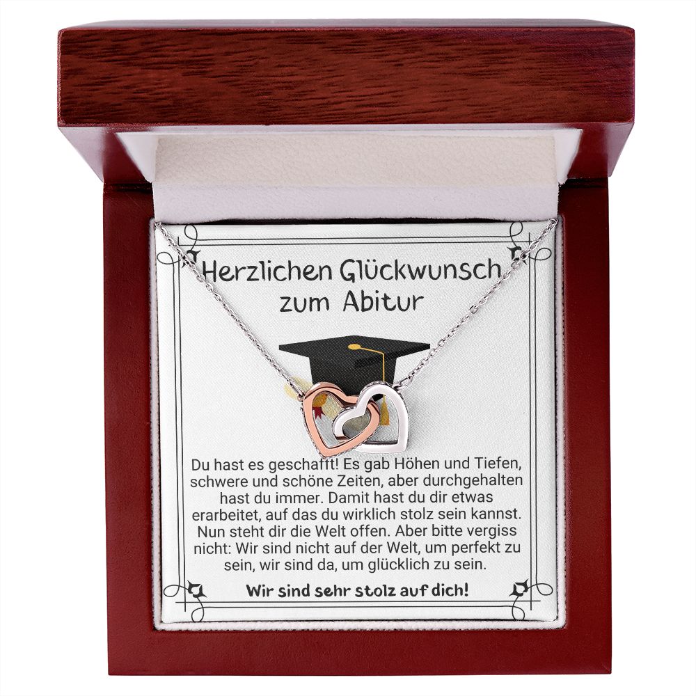 Herzlichen Glückwunsch zum Abitur - Interlocking Hearts Necklace