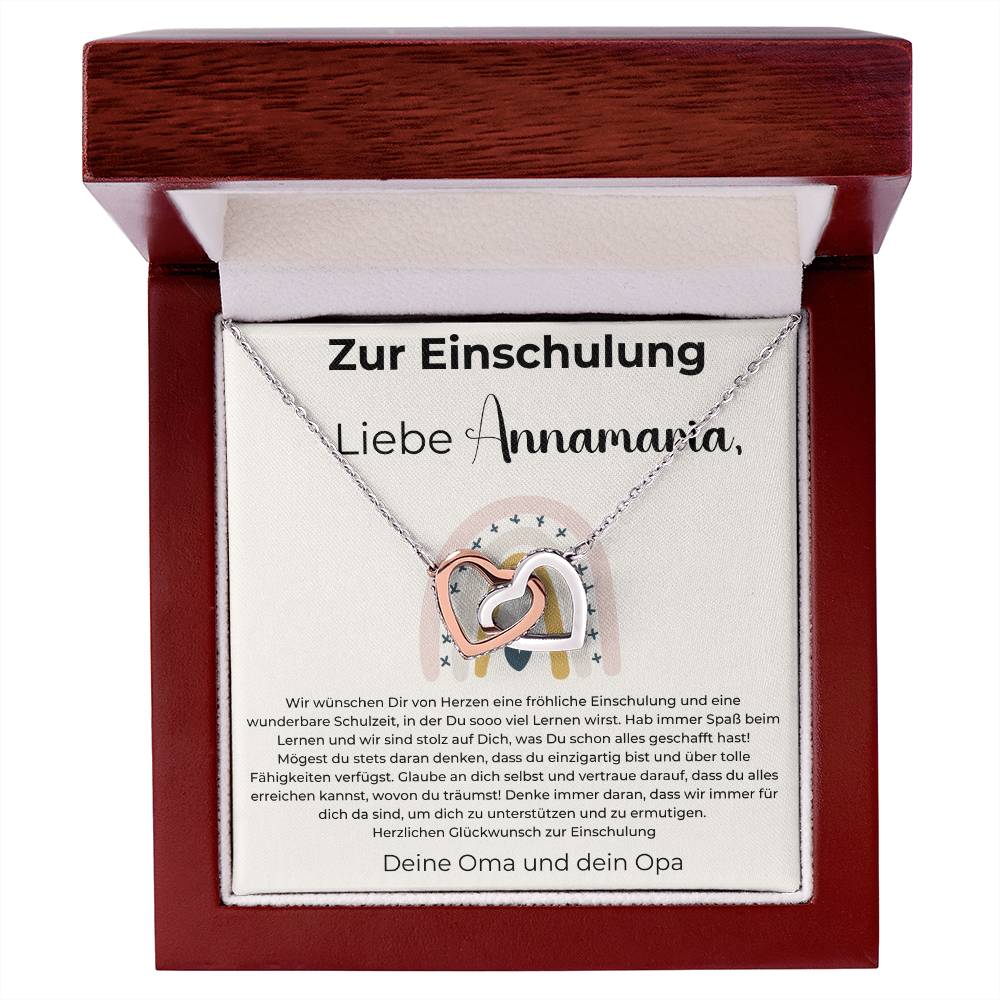 Zur Einschulung - Hab Immer Spaß Beim Lernen - Interlocking Hearts Necklace